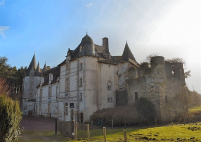 Château Mh XIVo-XVIo sur 16ha de parc bois et étangs