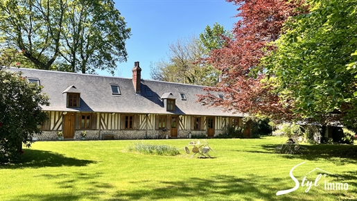 Authentic renovated Normandy farmhouse on landscaped park.