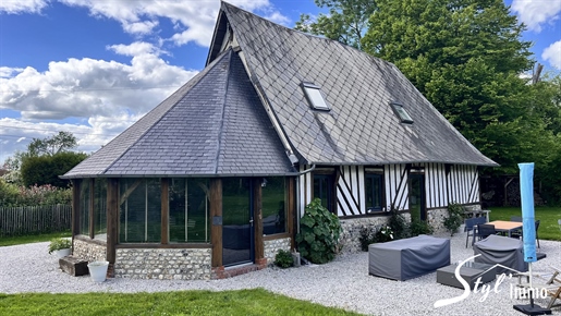 Normandy house with bow windows in the countryside