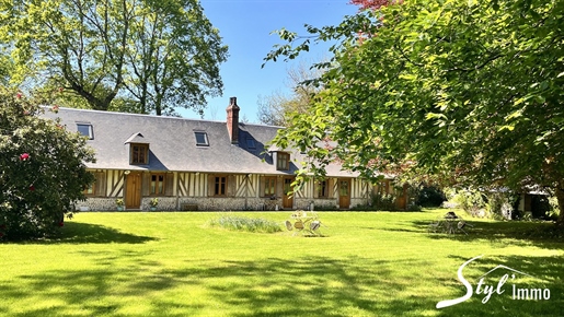 Authentic renovated Normandy farmhouse on landscaped park.