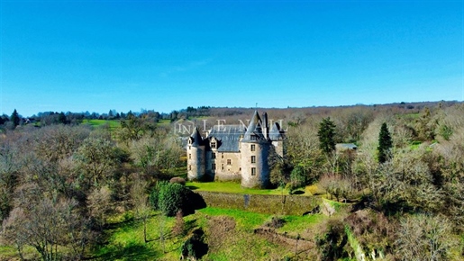 Prachtig kasteel uit de 15e en 18e eeuw, geklasseerd, in de Dordogne,
