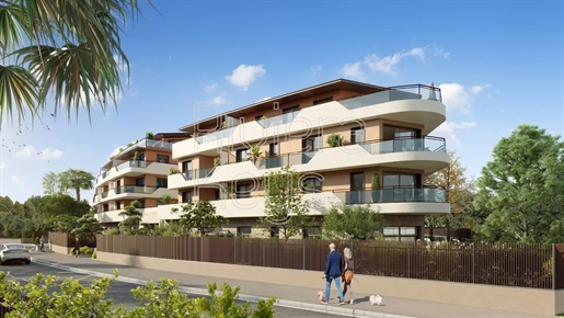 Antibes: Nieuwe appartementen in residentie met zwembad en uitzicht op zee