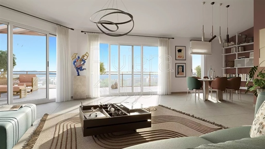 Antibes: New apartments in residence with swimming pool and sea view