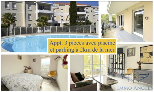 3-Room apartment of 63 m2 with 2 parking spaces and swimming pool