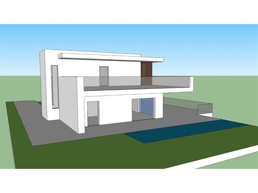 Plot with approved project for 4-bedr. Villa with country and sea views, ready to build in Atalaia,