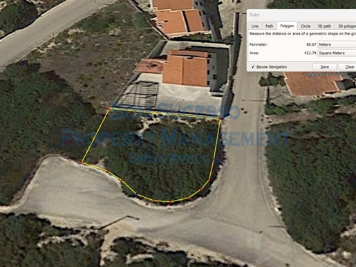 Plot of 422m2, Amazing Views of the Obidos Lagoon, see photos, Currently unbuildable due to a nation