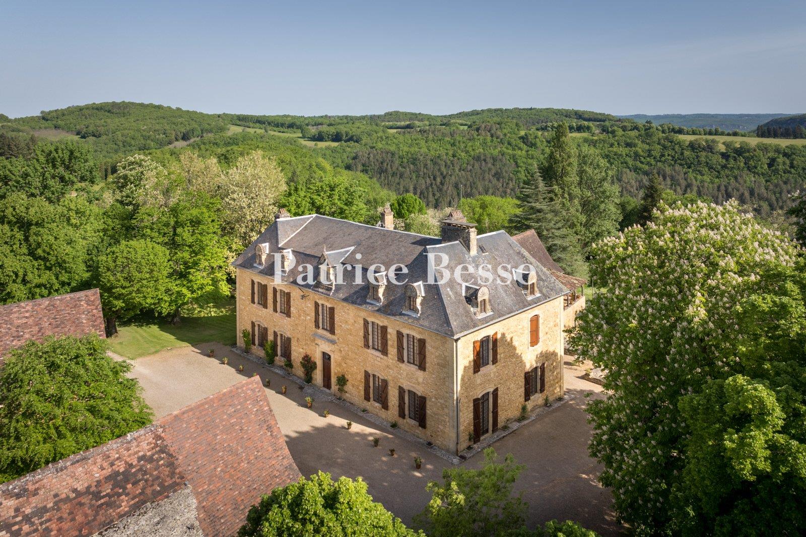 A chateau from the late 17th century, with breath-taking views, outbuildings and 38 hectares of wood