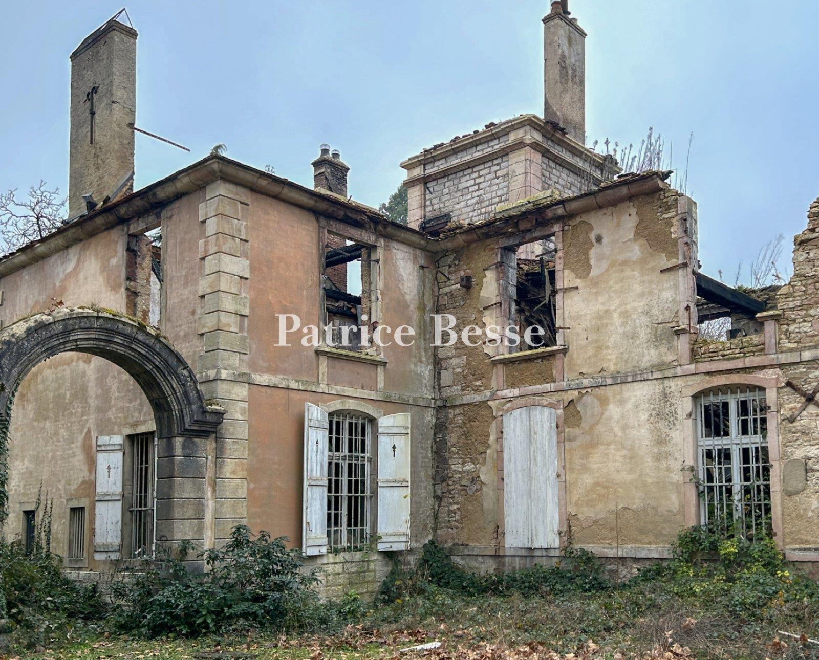 En Bourgogne, près de Beaune, les vestiges du château de Cussigny, Imh du 18e s , entouré de ses dép