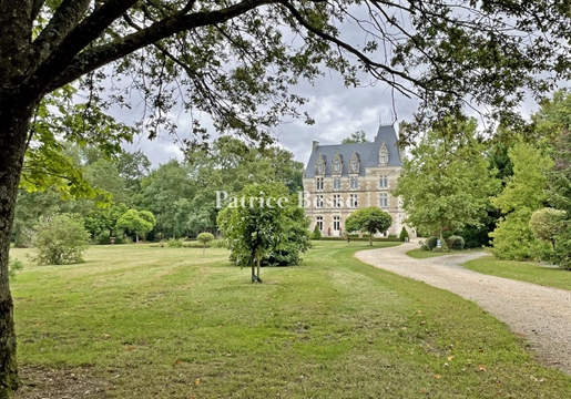 Близо до Анже, в парк от повече от 3 хектара, замък от 19-ти век и неговите стопански постройки.