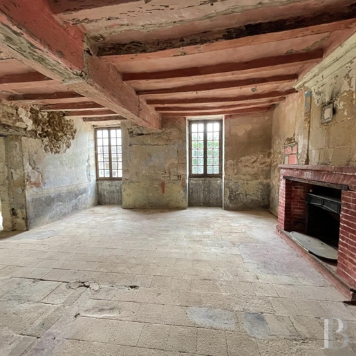 An unfinished property in Chinon awaiting renovation, comprising a building, an annexe and a garden.