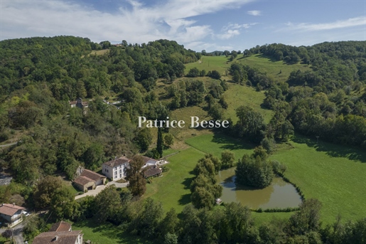 A manor house with its three gîtes and other outbuildings, set in 8 hectares of grounds with a lake,