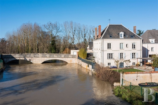 An affluent 19th-century house and its private mooring perfect for boating on the river Loir in a vi