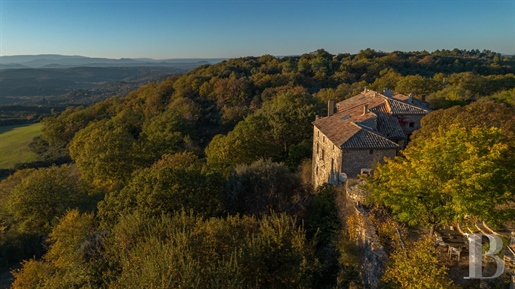 An ancient fortified castle, its gîte and 12 ha of grounds in a hamlet between the Cèze and Ardèche