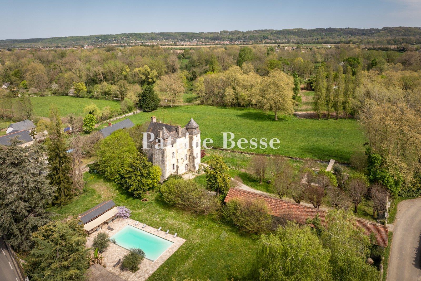 A listed historical monument medieval castle and its former mill in the Hautes-Pyrénées area, in tre