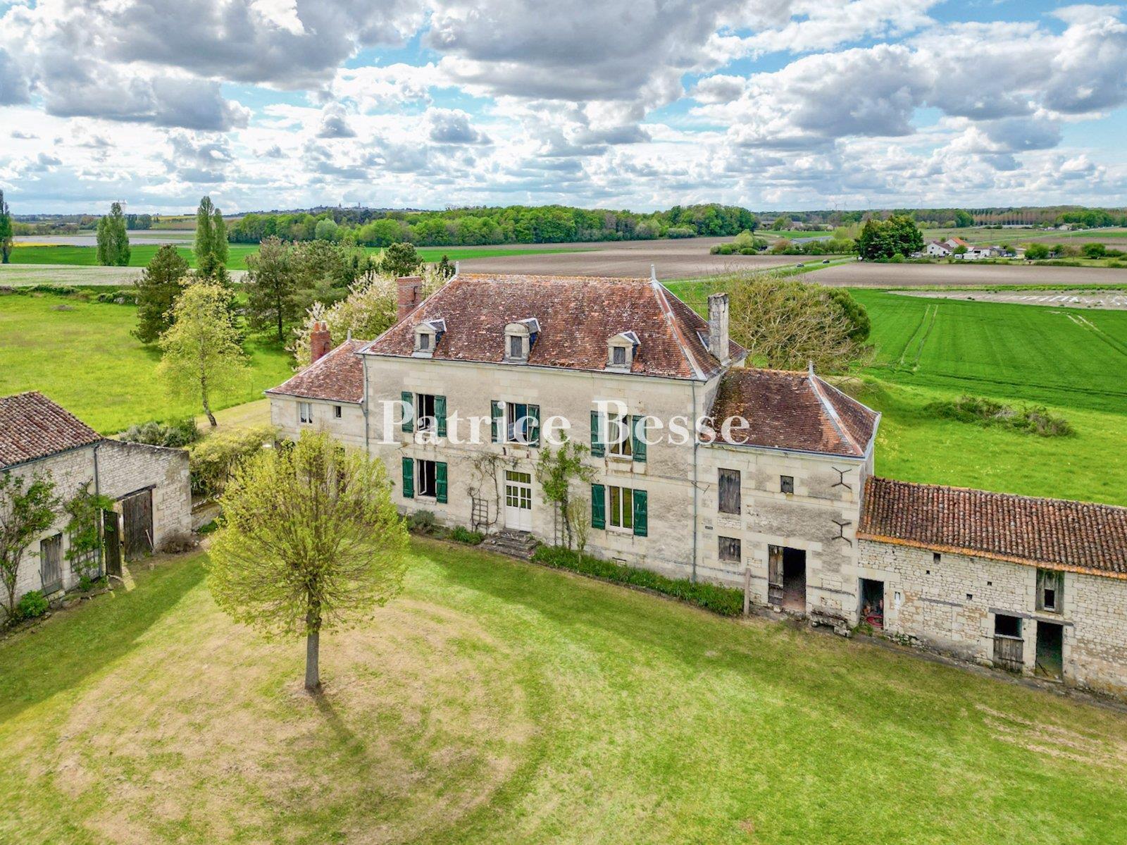 Entre Touraine et Poitou, près de Richelieu, une maison de maître avec ses dépendances et son parc d