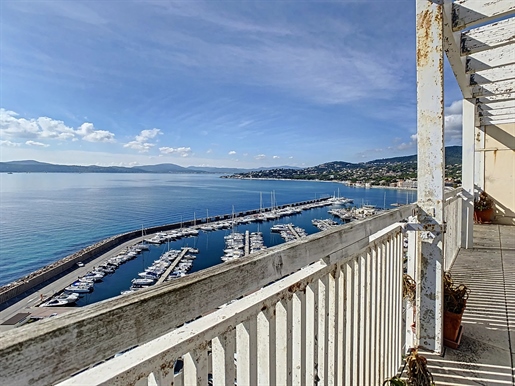 For sale in Sainte Maxime stunning views from this duplex apartment located on the top floor of a se