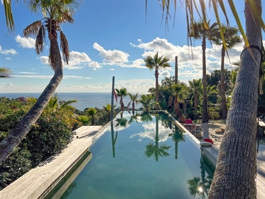 Breathtaking view on the Gulf of Saint-Tropez and the islands for this set of 2 atypical villas with