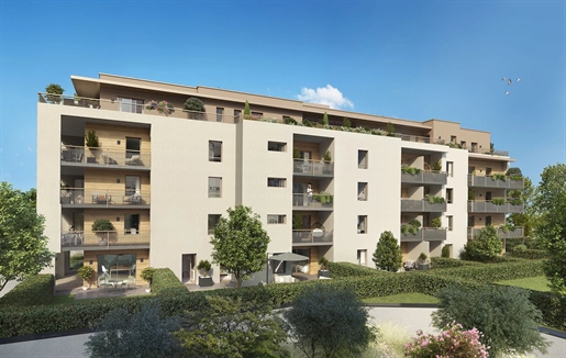 Saint-Julien-En-Genevois, Appartement d’exception avec double terrasse de 42 m2 exposé plein sud au