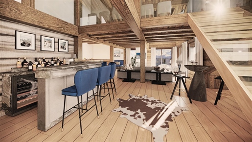Ideally located, close to the centre of Meribel resort.

The exterior of the property is f