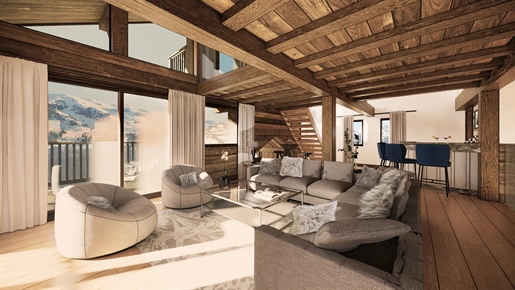 Ideally located, close to the centre of Meribel resort.

The exterior of the property is f