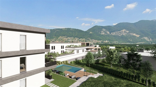 Lake Iseo - Paratico - Super Project of 23 Modern Apartments Close to the Town and the Lake, Pool an