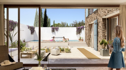 Typical village of Marseillan, luxury 3-room villa with swimming pool,