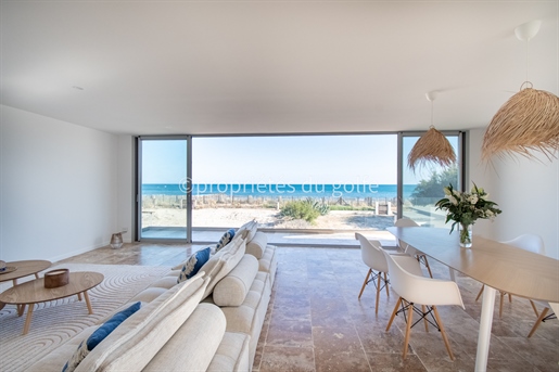 Strand van Frontignan, 1e lijn zee, prachtige moderne villa met directe toegang tot het strand,