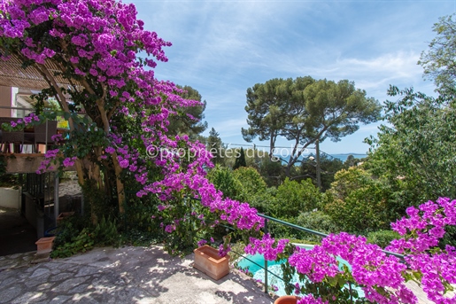 Overlooking a sea view villa nestled on the Mont Saint Clair in Sète,
