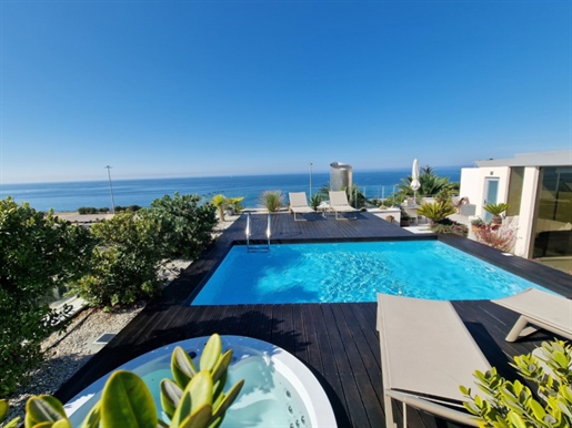 Fabulous sea front apartment with huge top terrace and private pool.