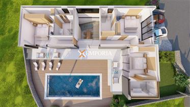 New villa with pool, 2nd row to the sea, sea view, Novigrad