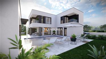 New modern house with swimming pool, new building, Zaton