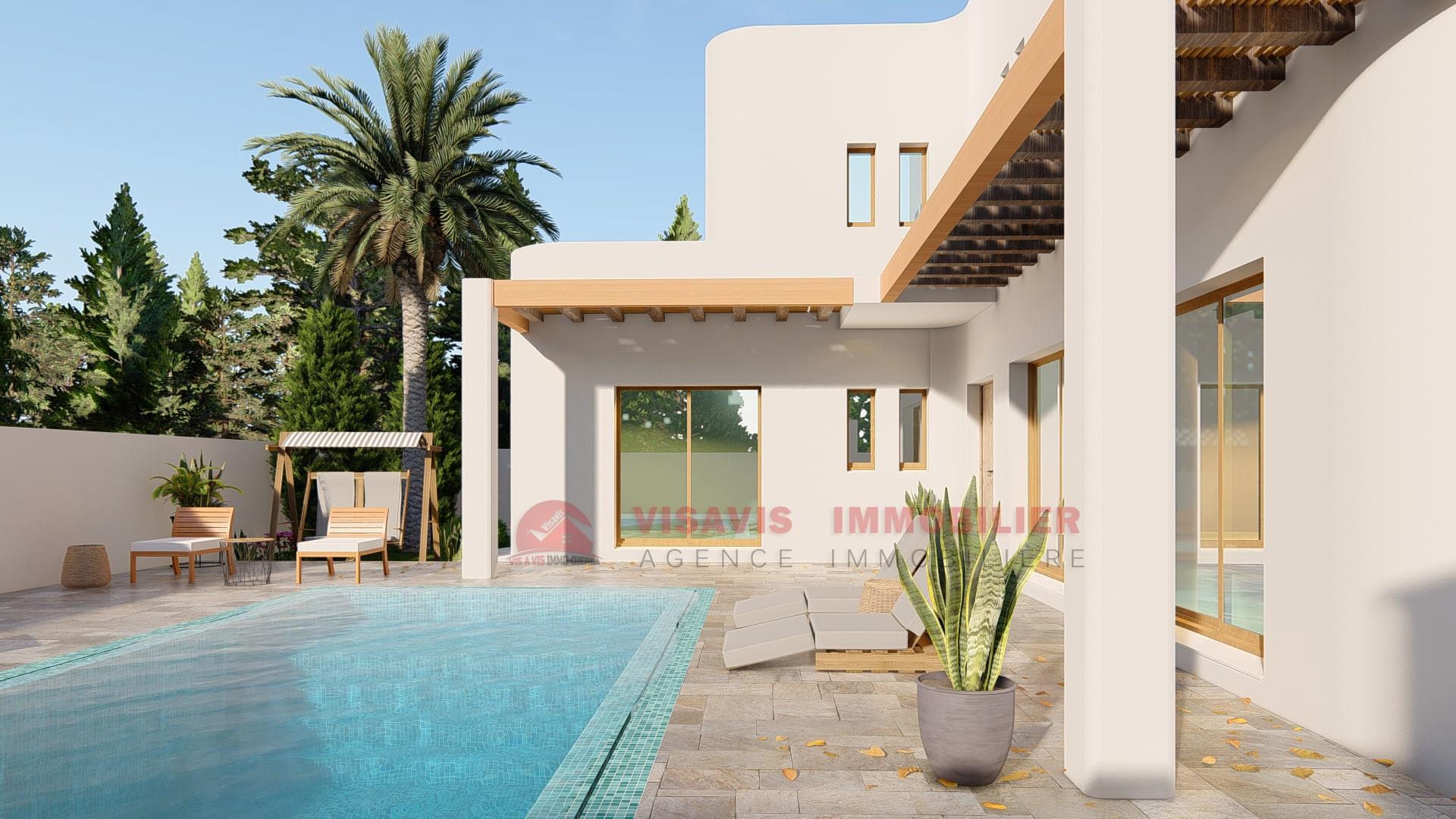 New villa for sale in Djerba - urban area - blue title