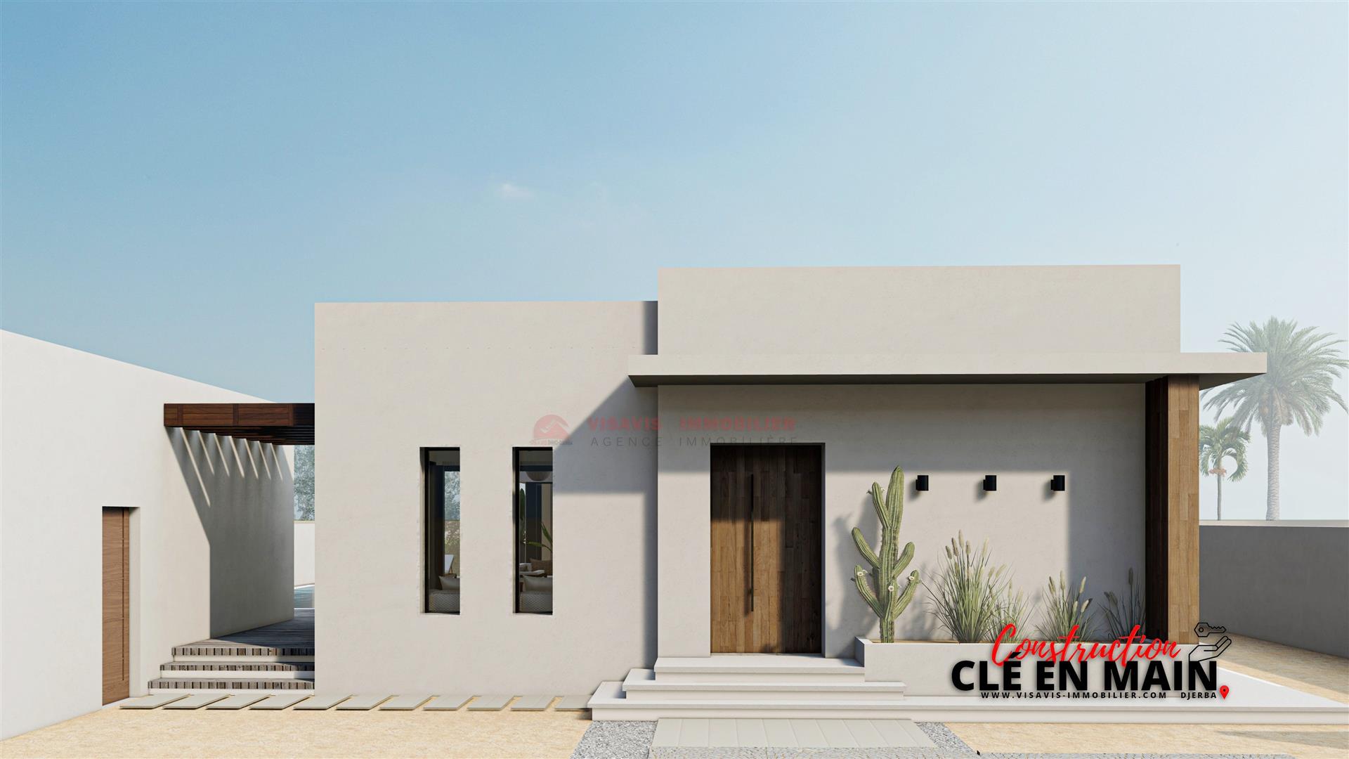 Нови недвижими имоти в Джерба, Тунис - Градска зона - синьо заглавие
