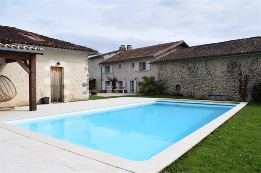 Character, stone built 4 bed property with pool and barn