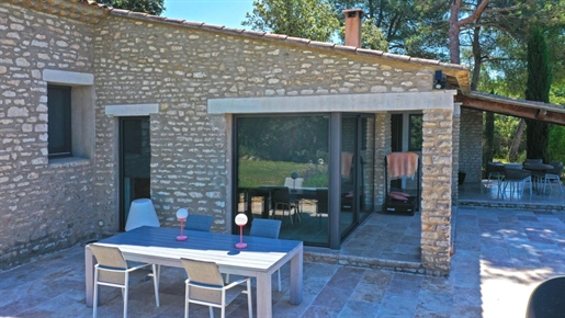 Ménerbes: stone villa with swimming pool and view on 1 hectare