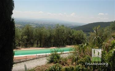  Former farmhouse with land, pool and panoramic views, for sale near Calci and Vicopisano-Tuscany