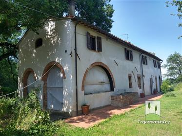 Country house portion with plot of 4 hectares, for sale near Palaia, Tuscany
