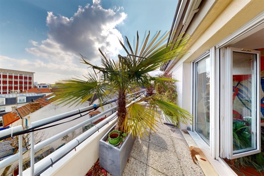Terras op de bovenste verdieping - 4 kamers van 75,5 m² en 36,28 m² buitenruimte | Kanton Asnières-