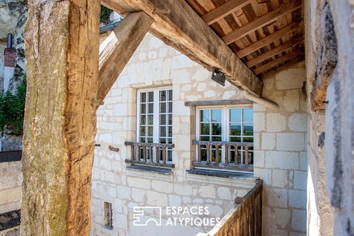 Casa semitroglodita con jardín y vistas al Loira
