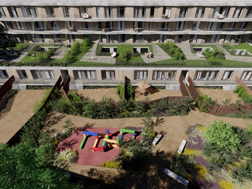 Apartamento de 2 dormitorios con jardín de 58m2 para comprar en Paranhos - Oporto en una urbanizació