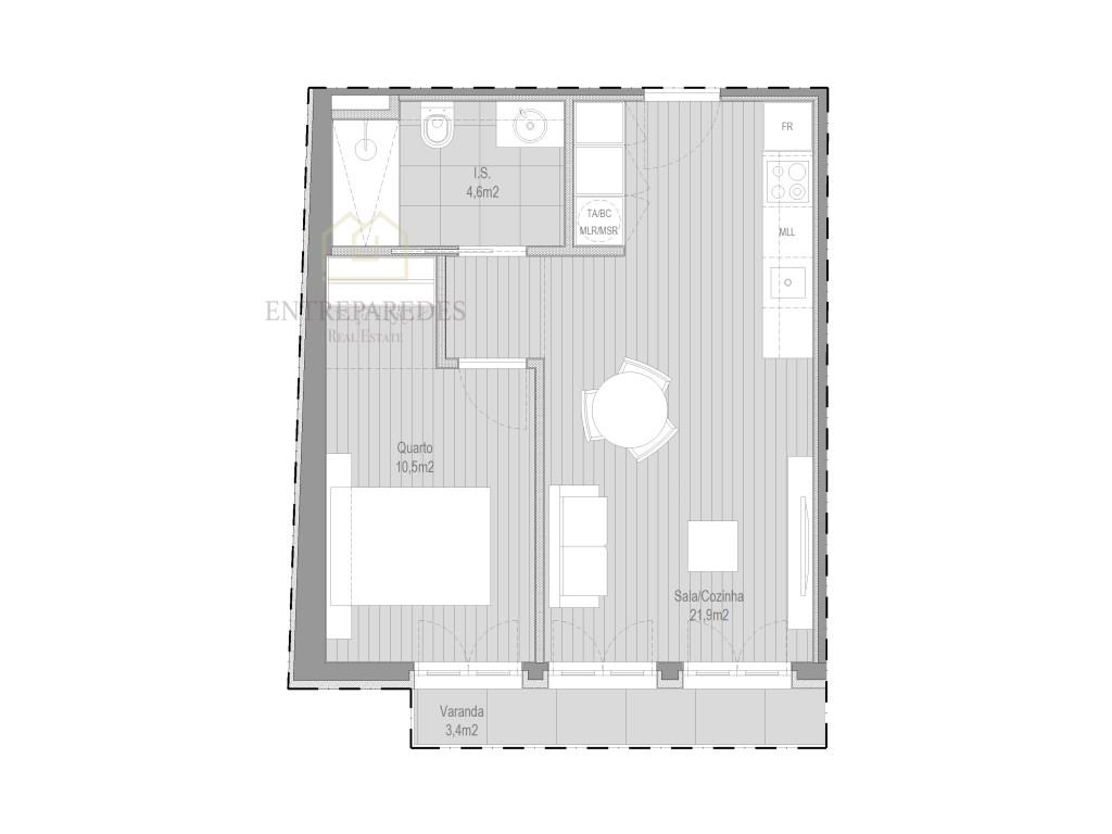 Apartamento de 1 dormitorio - Edificio Asprela junto al campus de la Universidad, en venta en Oporto