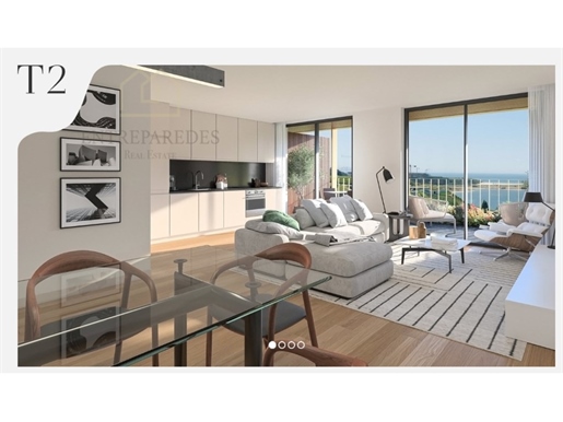 Excelente apartamento de 2 dormitorios con terraza de 33m2 para comprar junto a Marina da Afurada -