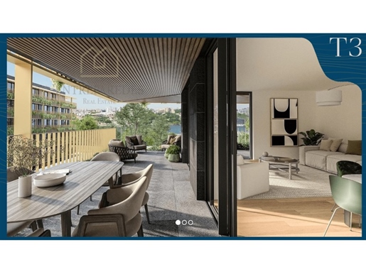 Excelente apartamento de 3 dormitorios con terraza para comprar junto a Marina da Afurada - Vng- Por