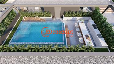 For sale new 2-bedroom apartment with pool and garage in Montenegro, Faro