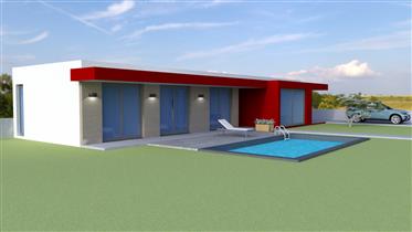 Moradia T3 térrea estilo moderna com varanda ,garagem,piscina e vistas boas numa localização sossega