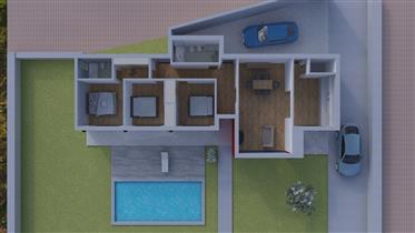 Villa de 3 chambres de style moderne avec balcon, garage, piscine et de belles vues dans un endroit