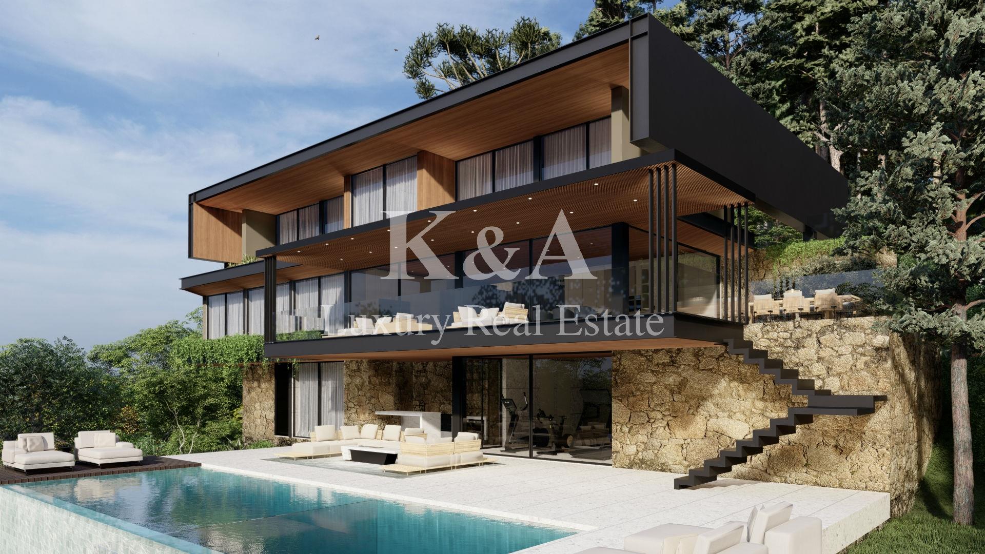Plot with design for a luxury villa, with views of the Douro River.