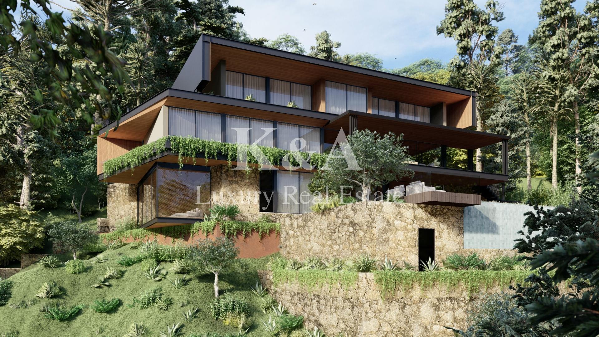 Plot with design for a luxury villa, with views of the Douro River.