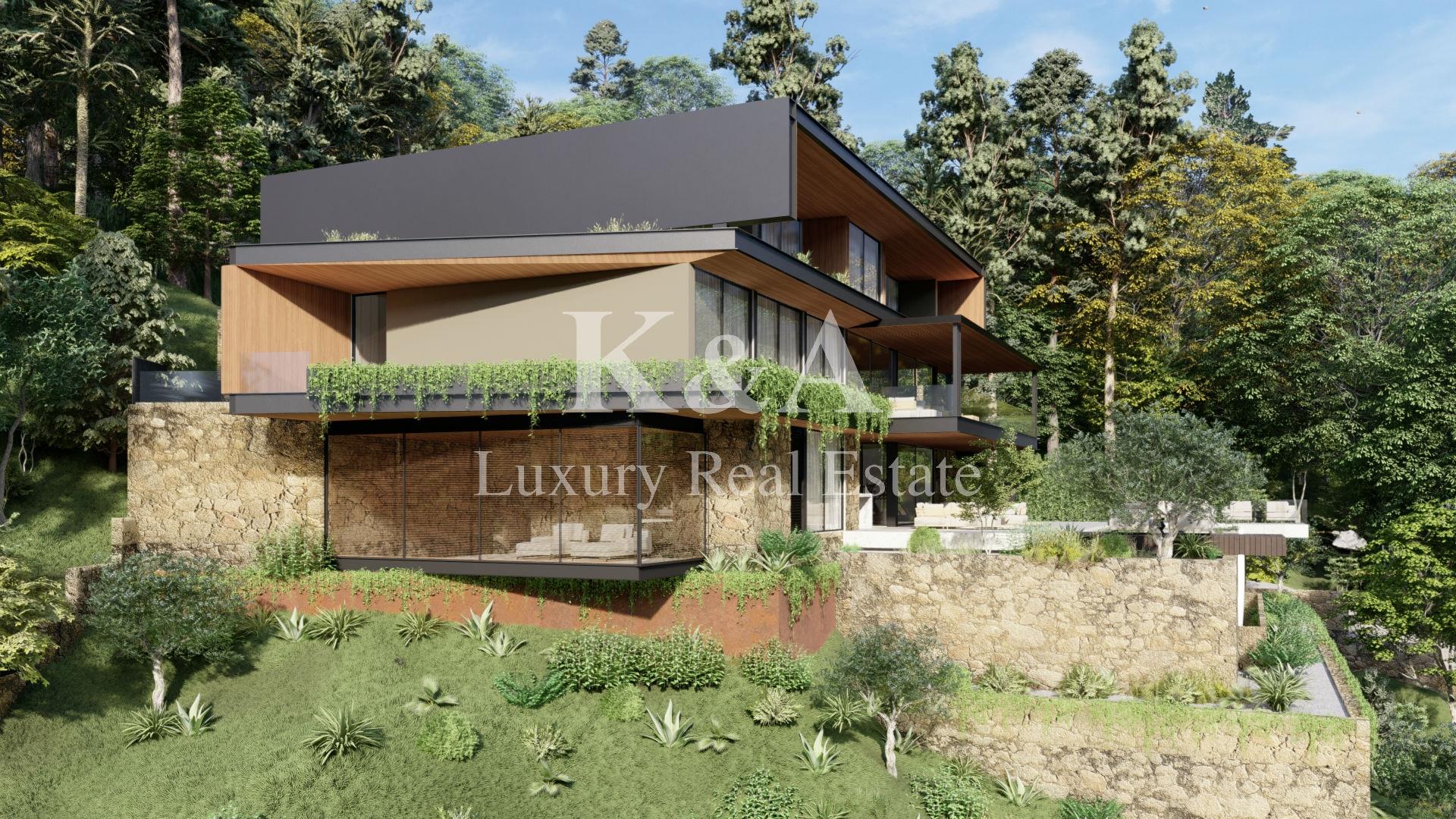 Plot with design for a luxury villa, with views of the Douro River.