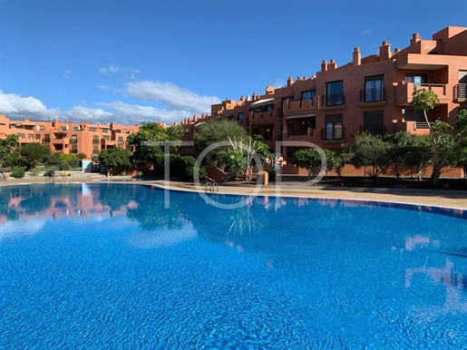 Grazioso appartamento con giardino e vista sulla piscina di fronte alla spiaggia di La Tejita, El Mé